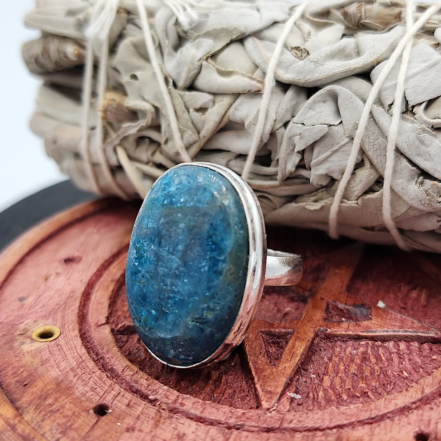 Blue Apatite Ring
