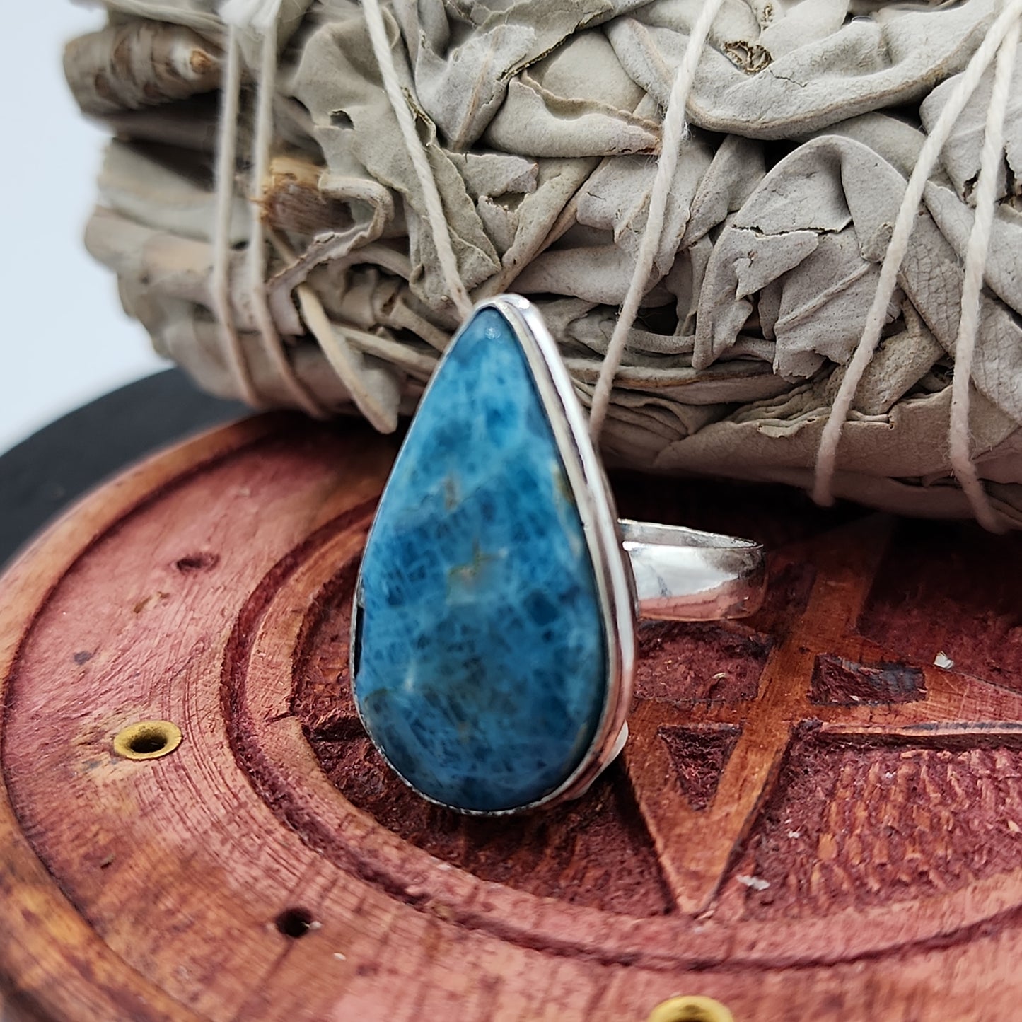 Blue Apatite Ring