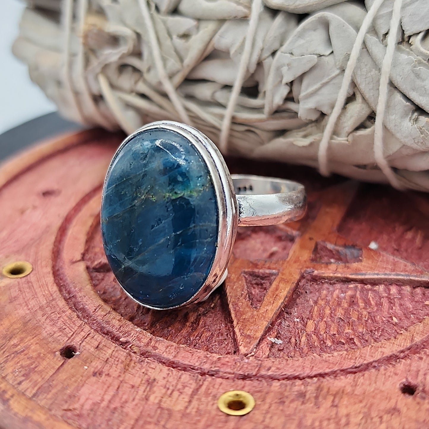 Blue Apatite Ring