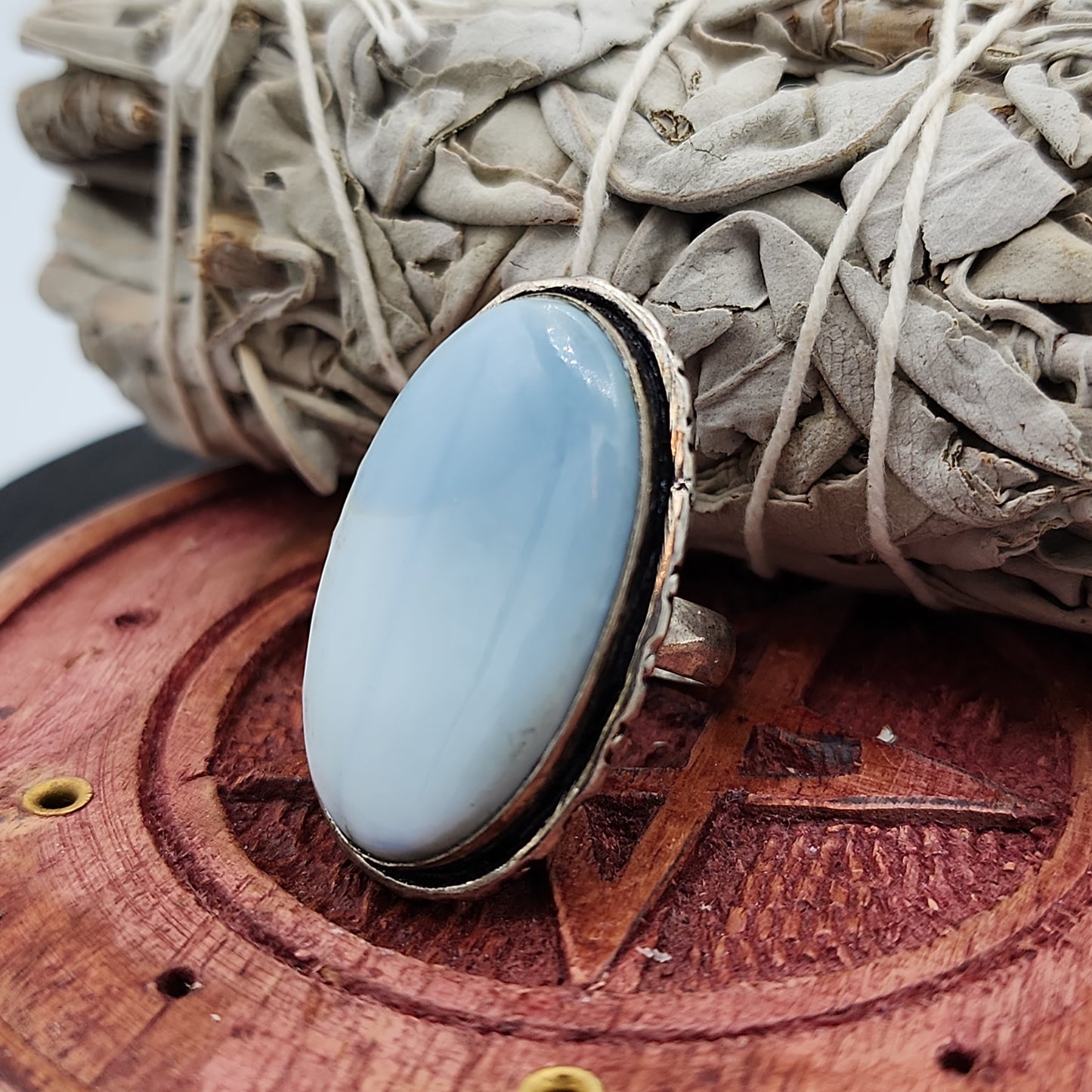 Owhyee Blue Opal Ring