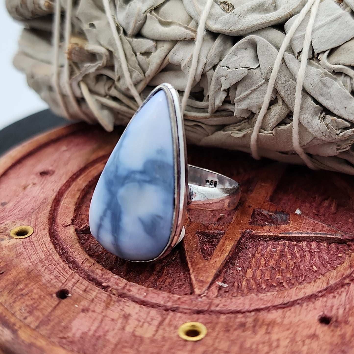 Owhyee Blue Opal Ring