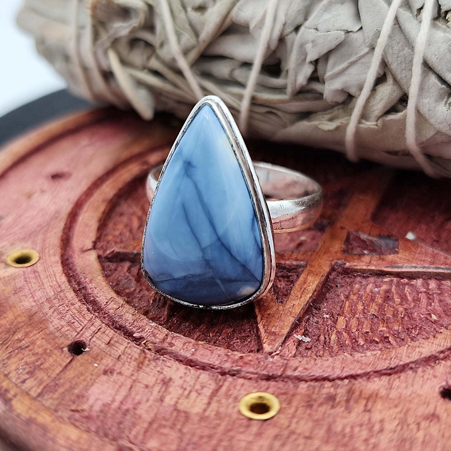 Owhyee Blue Opal Ring