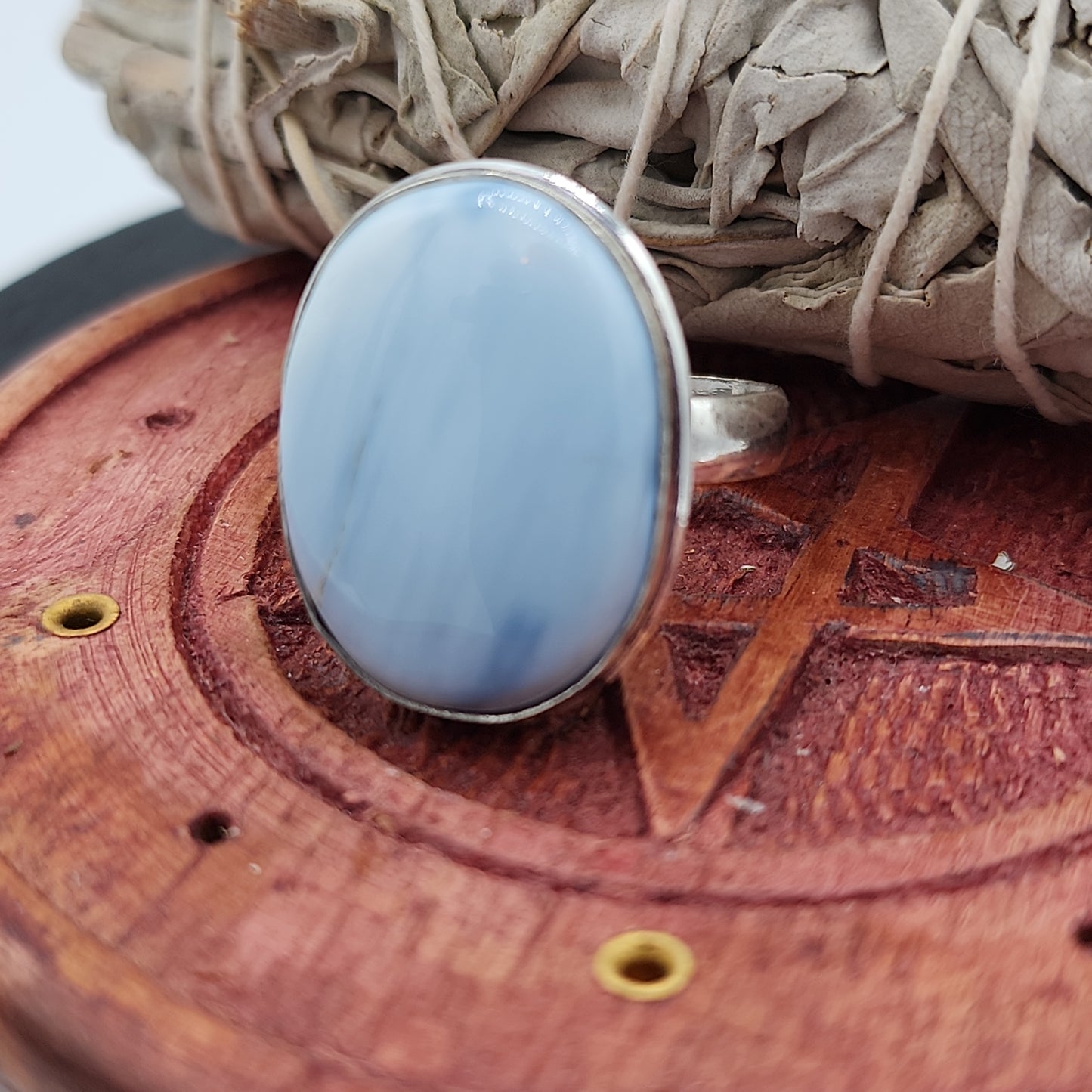 Owhyee Blue Opal Ring