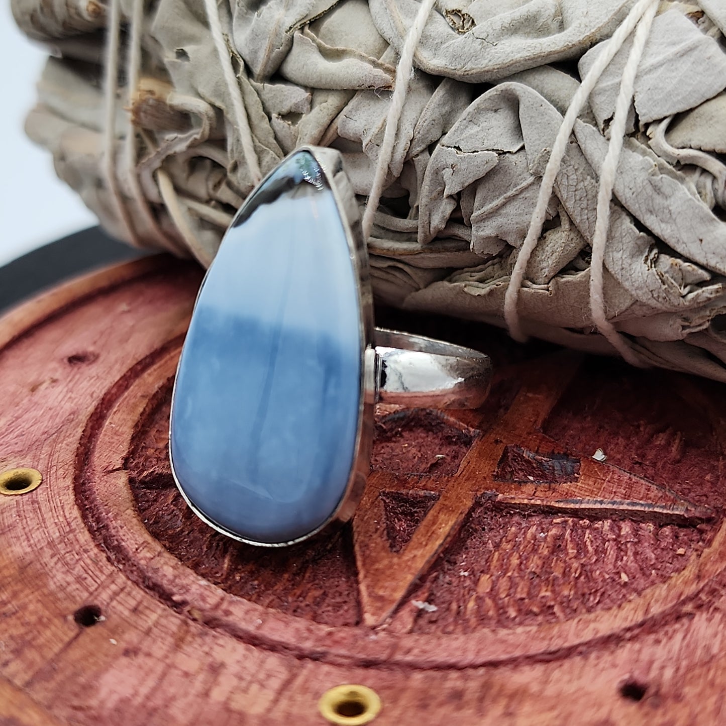 Owhyee Blue Opal Ring