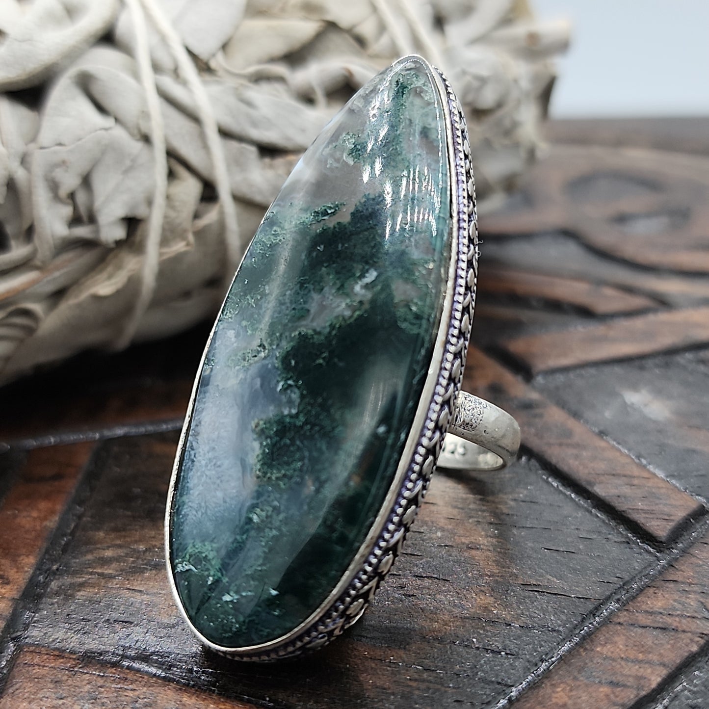 Moss Agate Ring