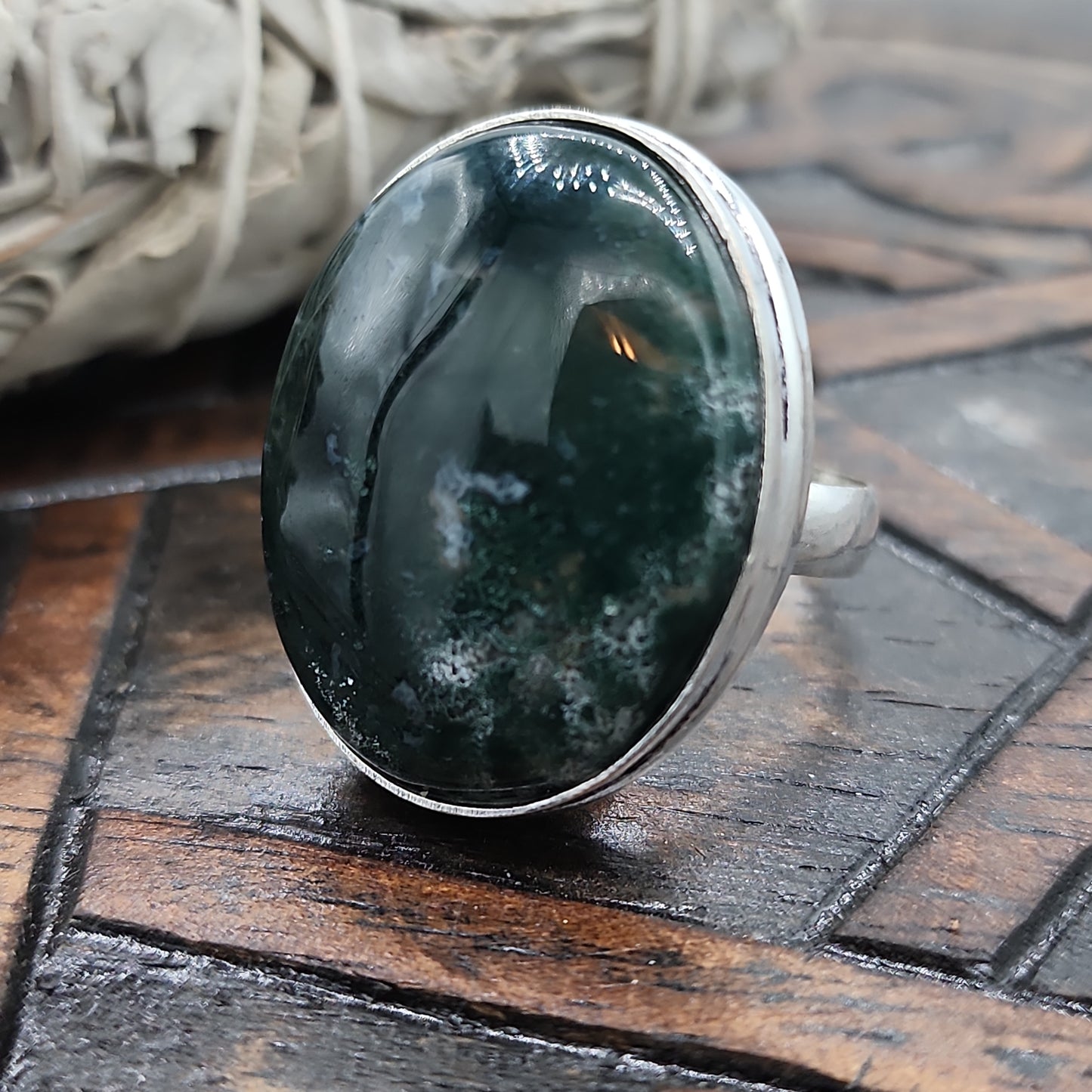 Moss Agate Ring