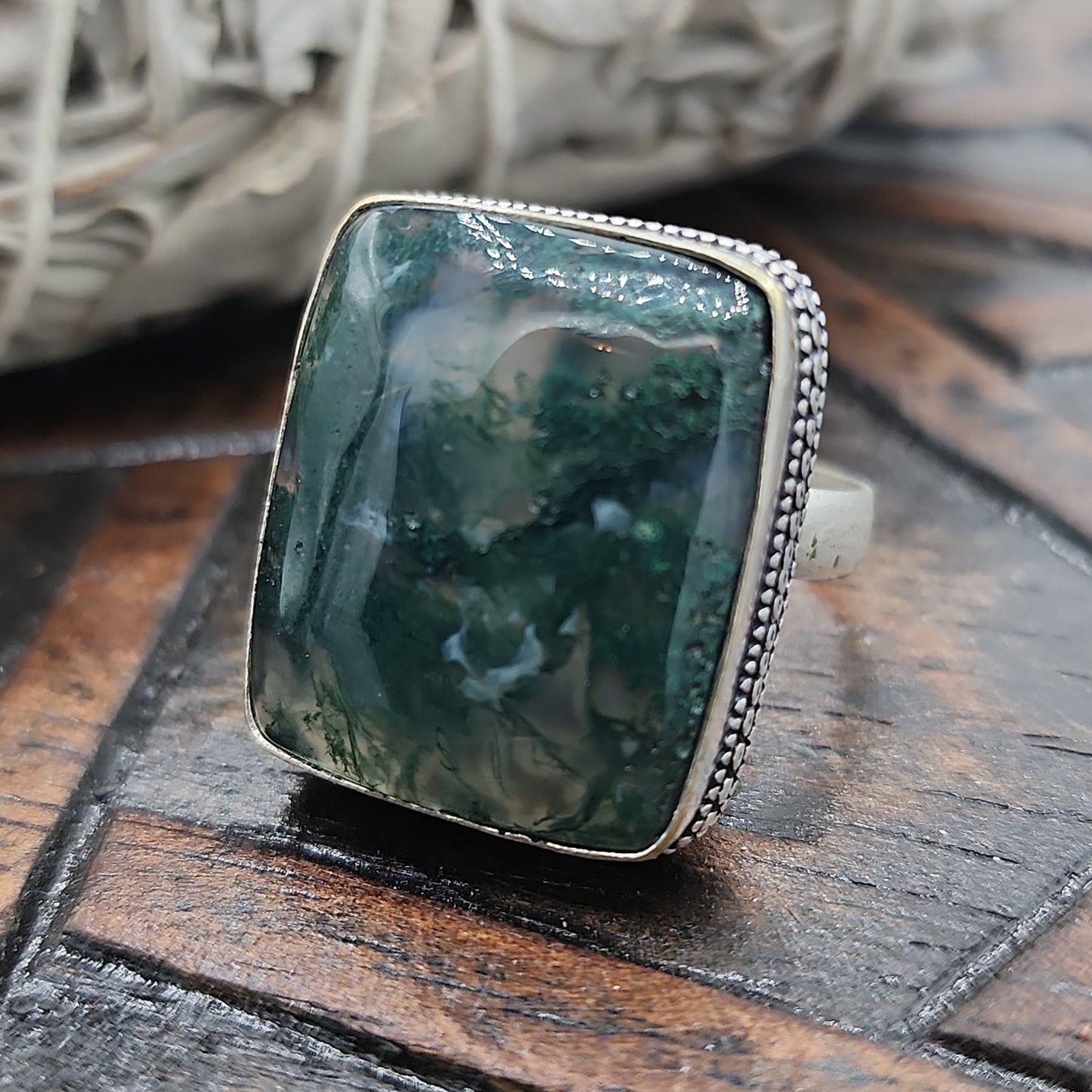 Moss Agate Ring