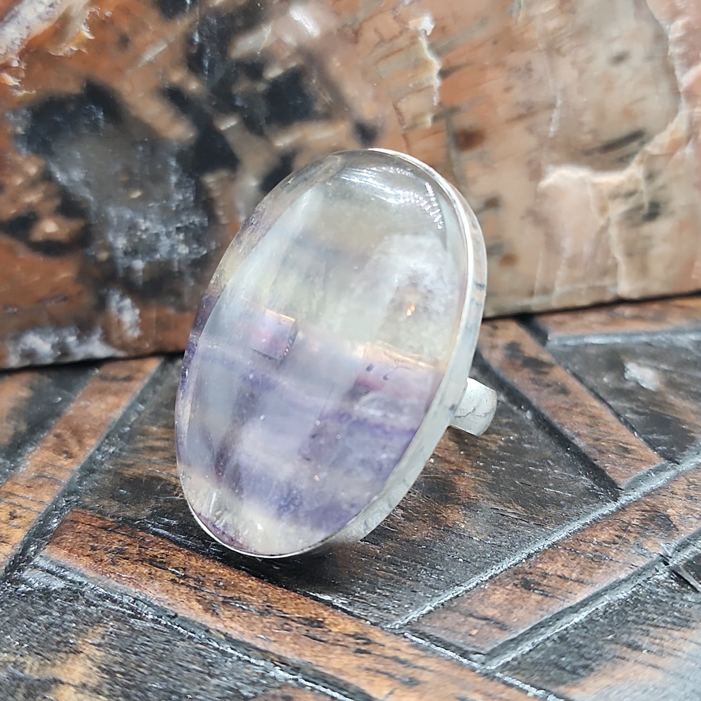 Rainbow Fluorite Ring