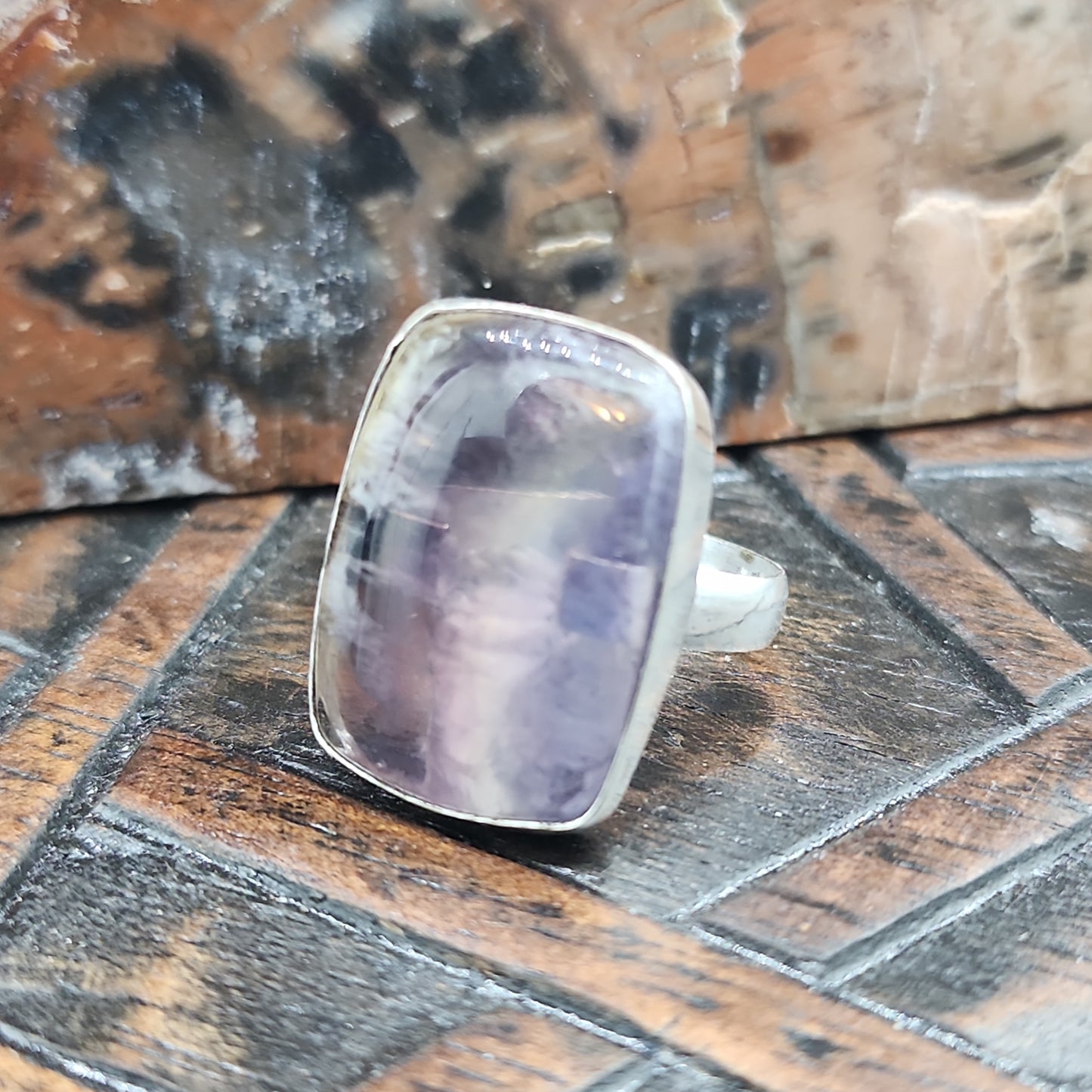 Rainbow Fluorite Ring