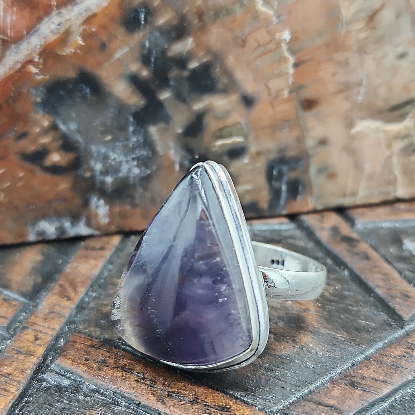 Rainbow Fluorite Ring