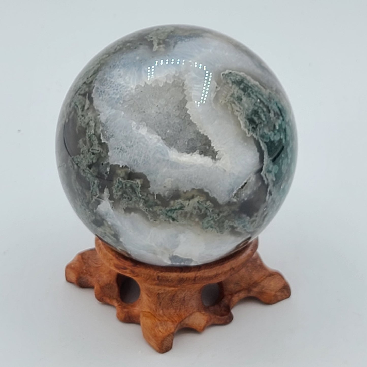 Moss Agate Crystal Sphere
