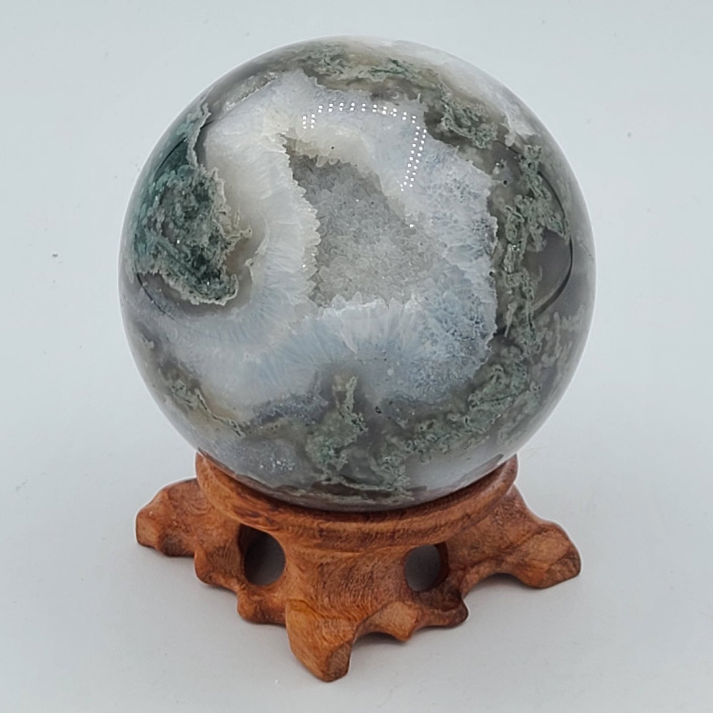 Moss Agate Crystal Sphere