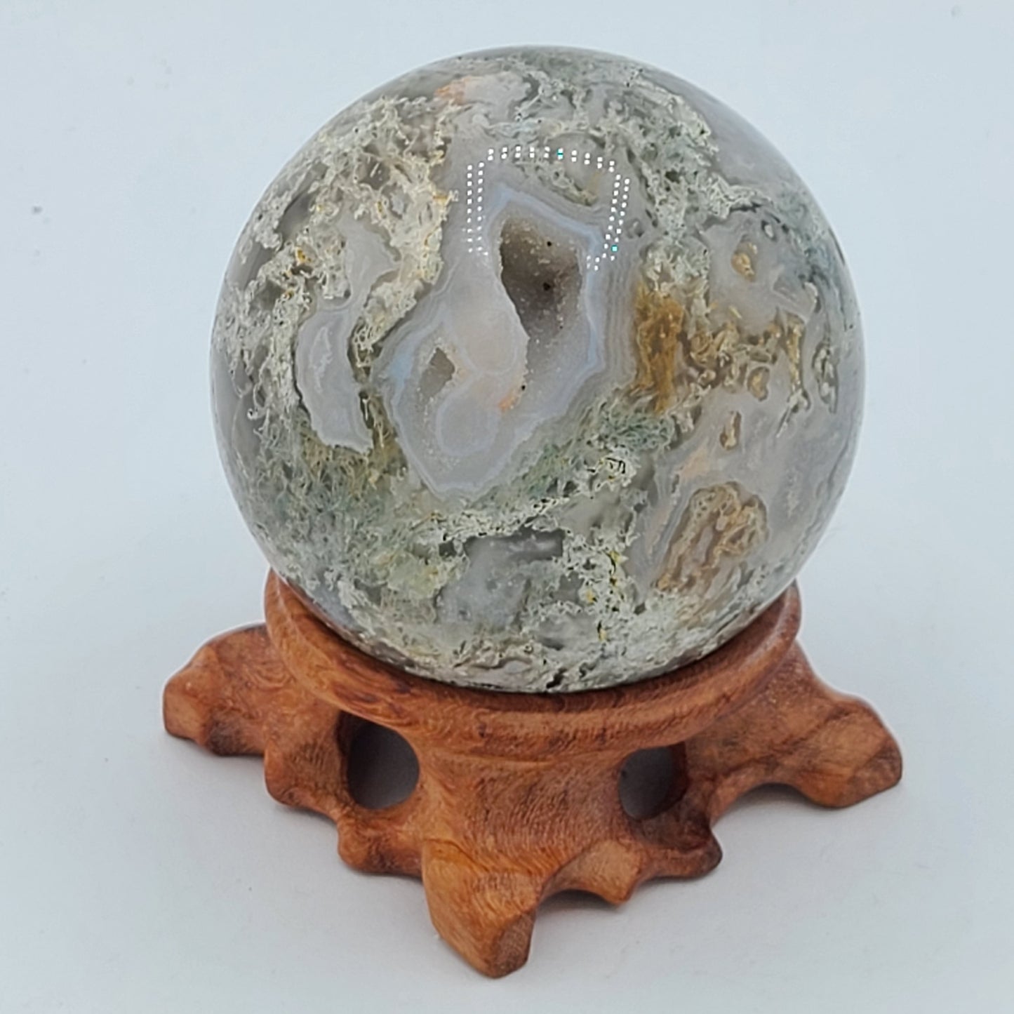 Moss Agate Crystal Sphere