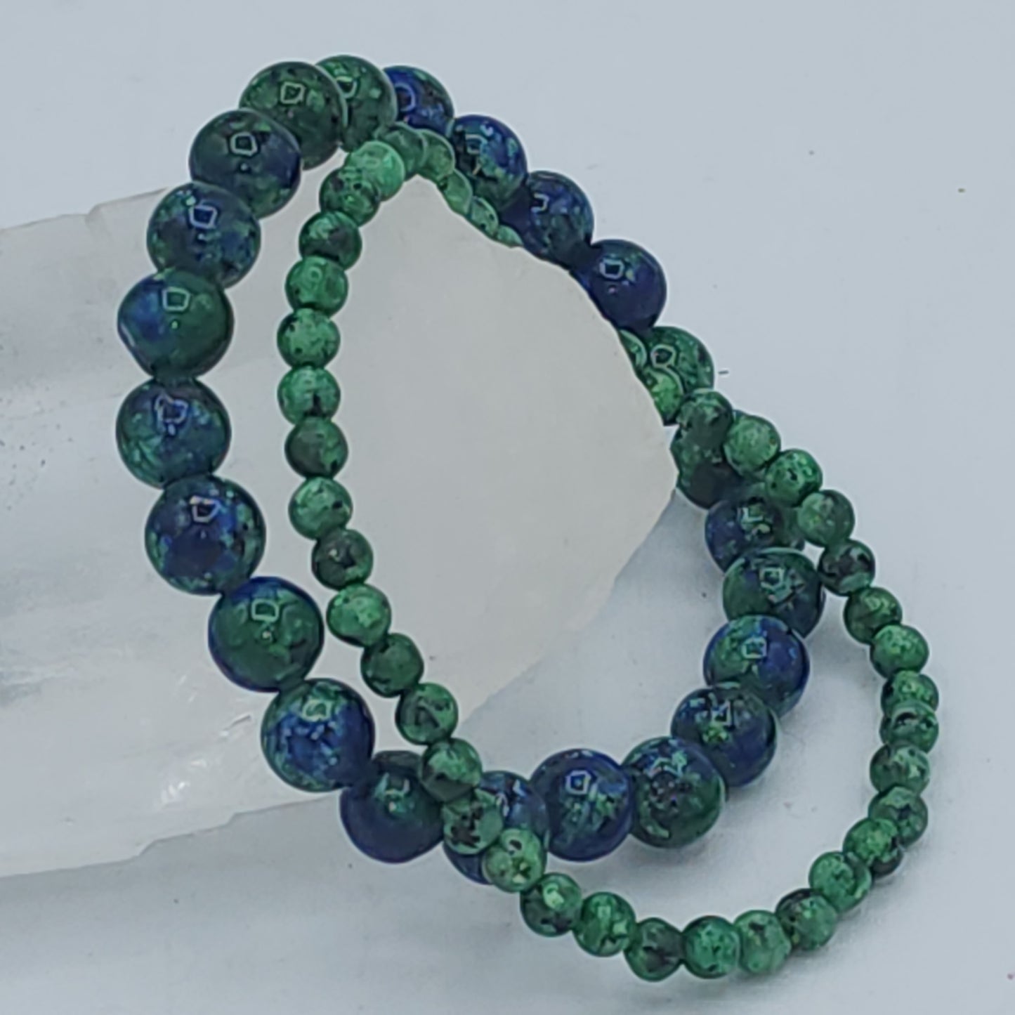 Chryscholla & Azurite Beaded Bracelet