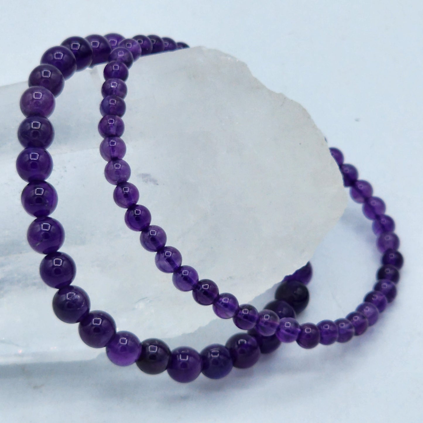 Amethyst Beaded Bracelet (Dark)
