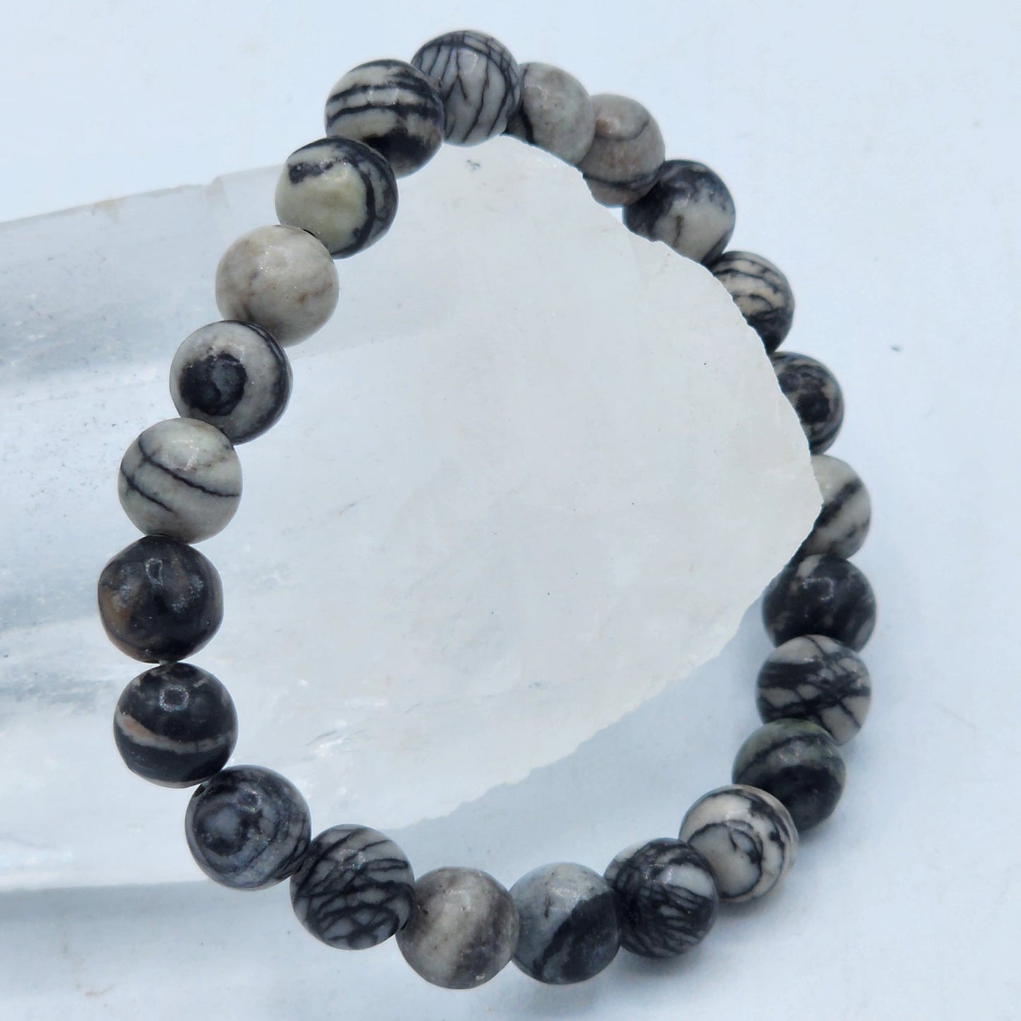 Spider Web Jasper Beaded Bracelet