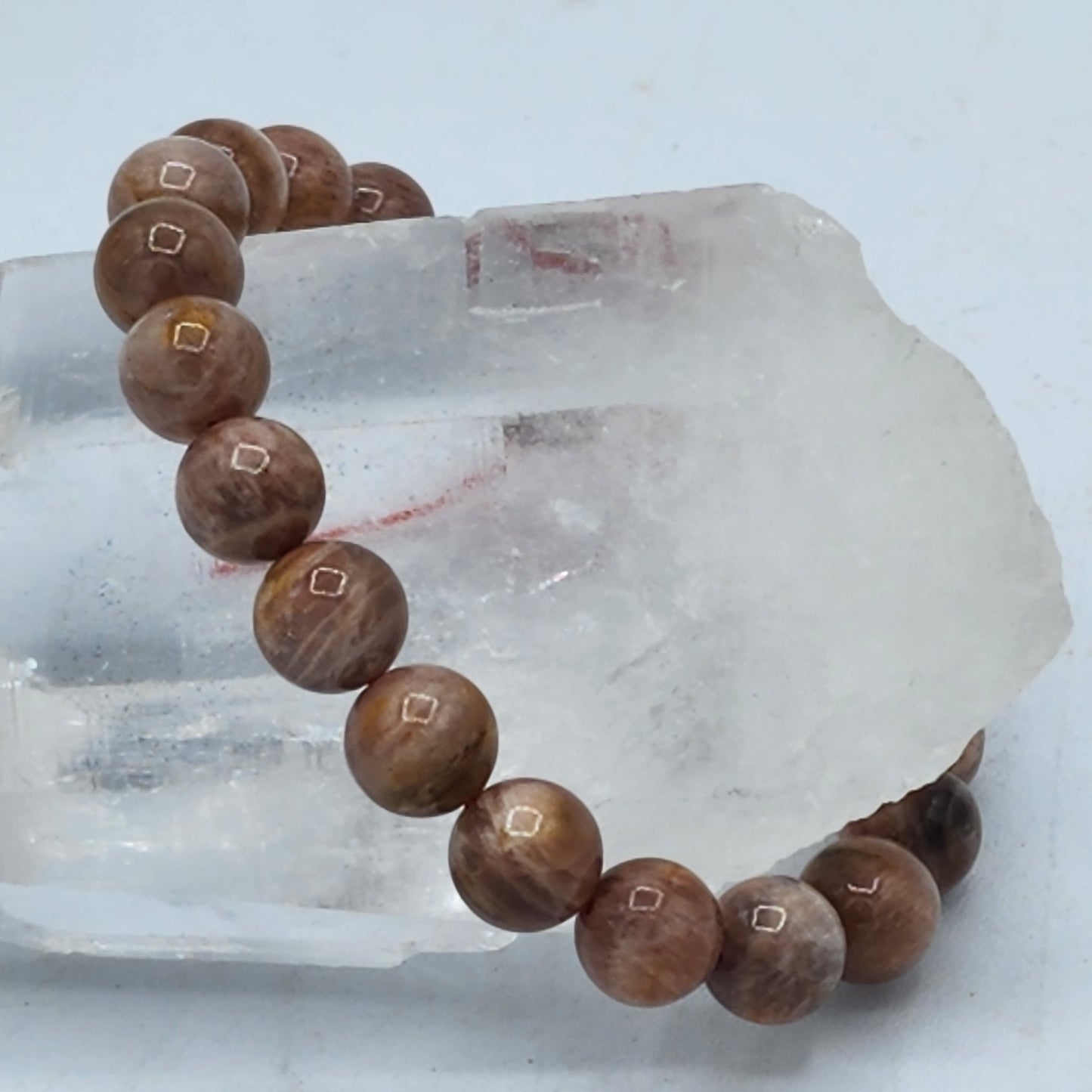 Peach Moonstone Beaded Bracelet