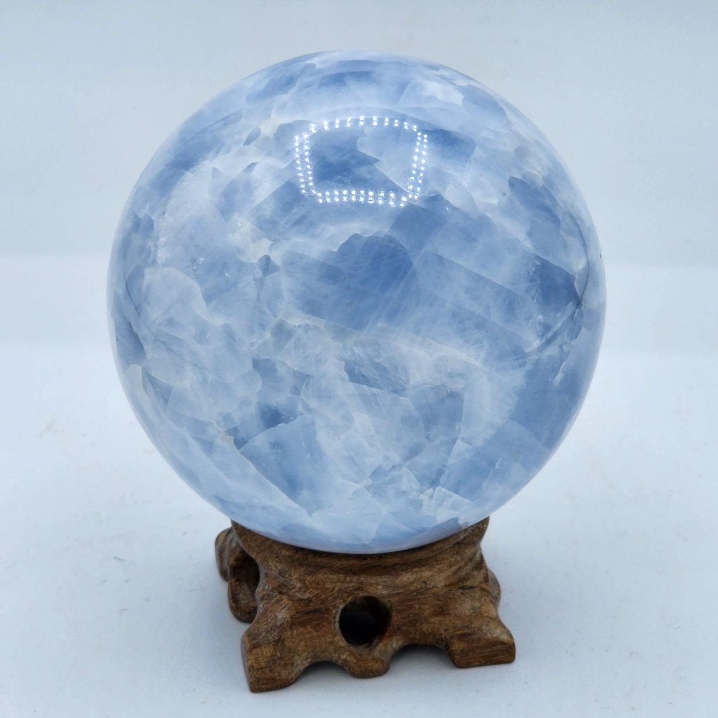 Blue Calcite Crystal Sphere