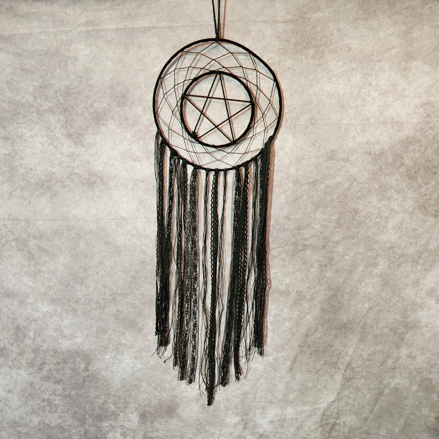Macrame Black Pentagram Dream Catcher