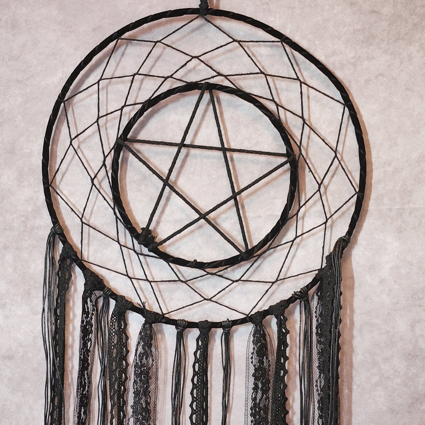 Macrame Black Pentagram Dream Catcher