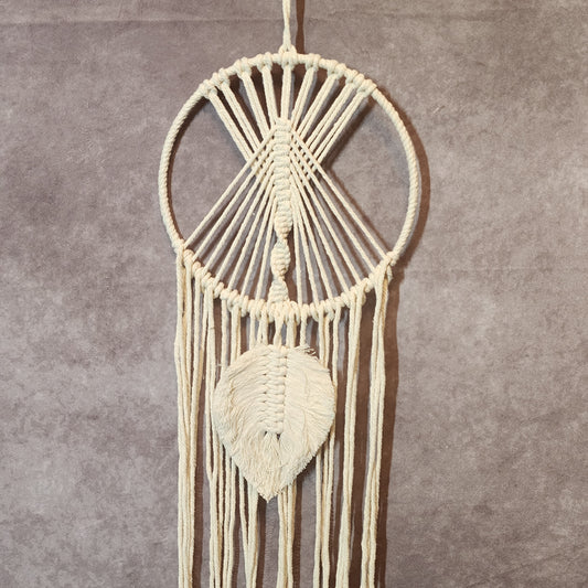Macrame White Leaf Dream Catcher