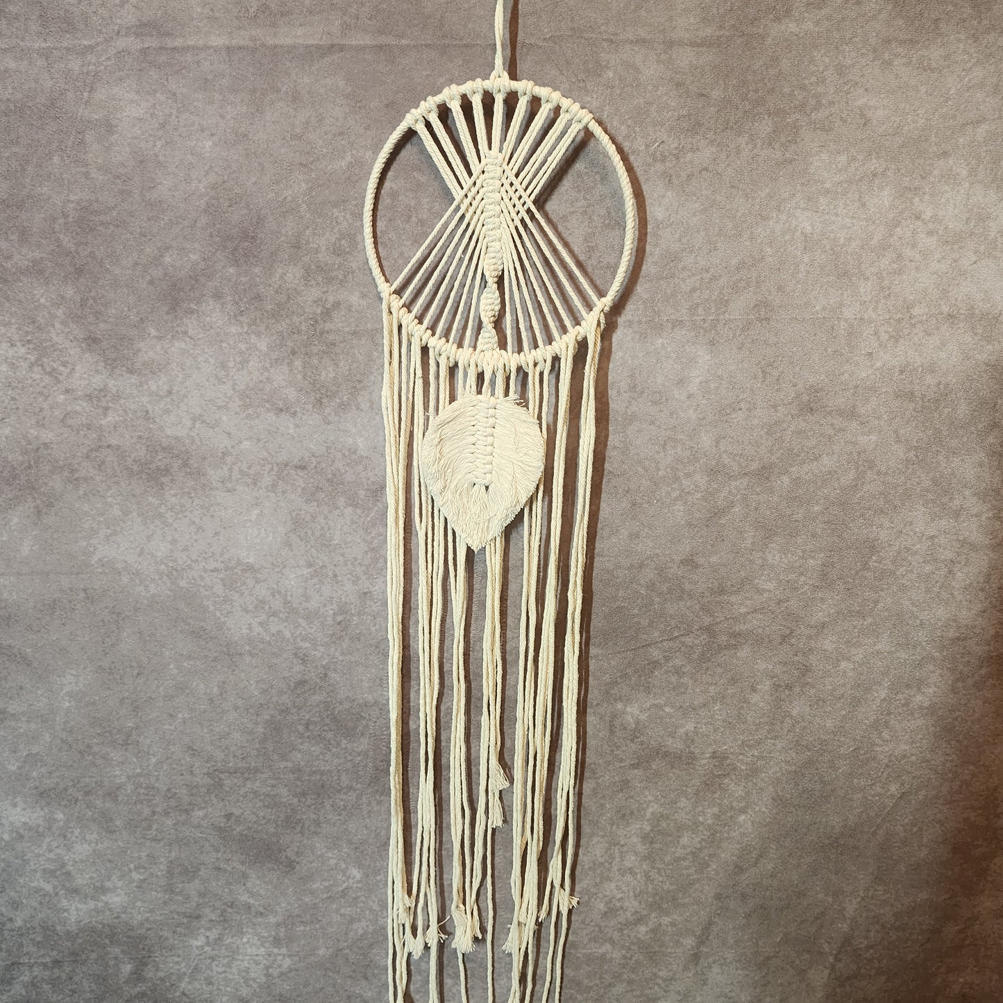 Macrame White Leaf Dream Catcher