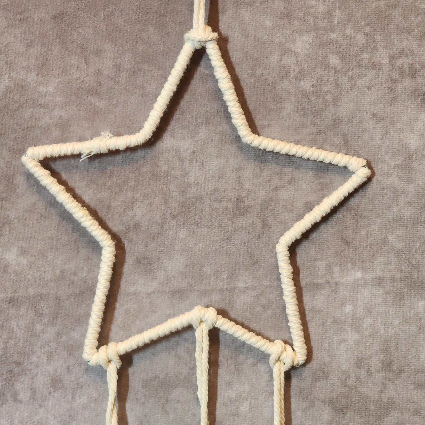 Macrame White Star with Leaf Dream Catcher