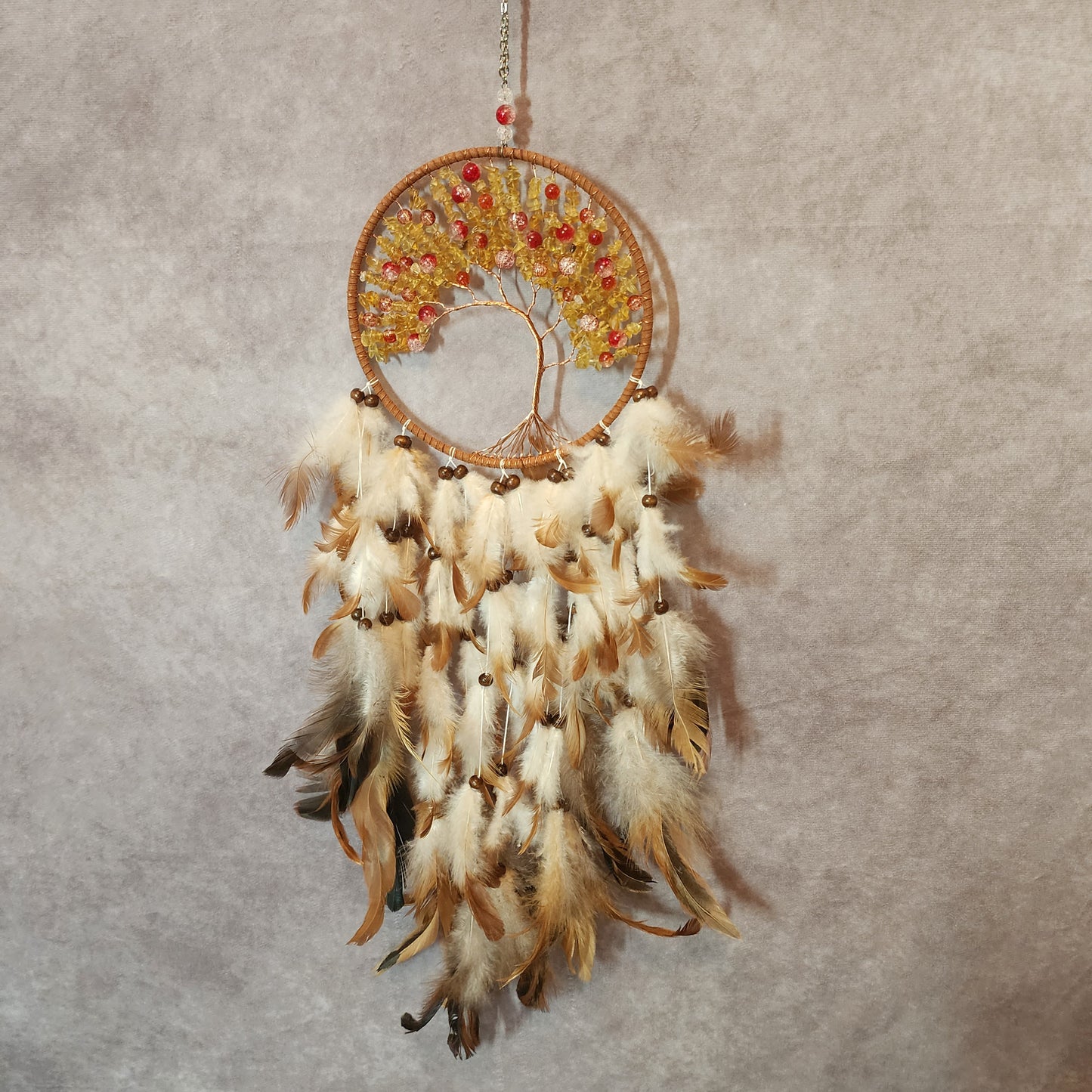 Citrine and Smoky Quartz Dream Catcher