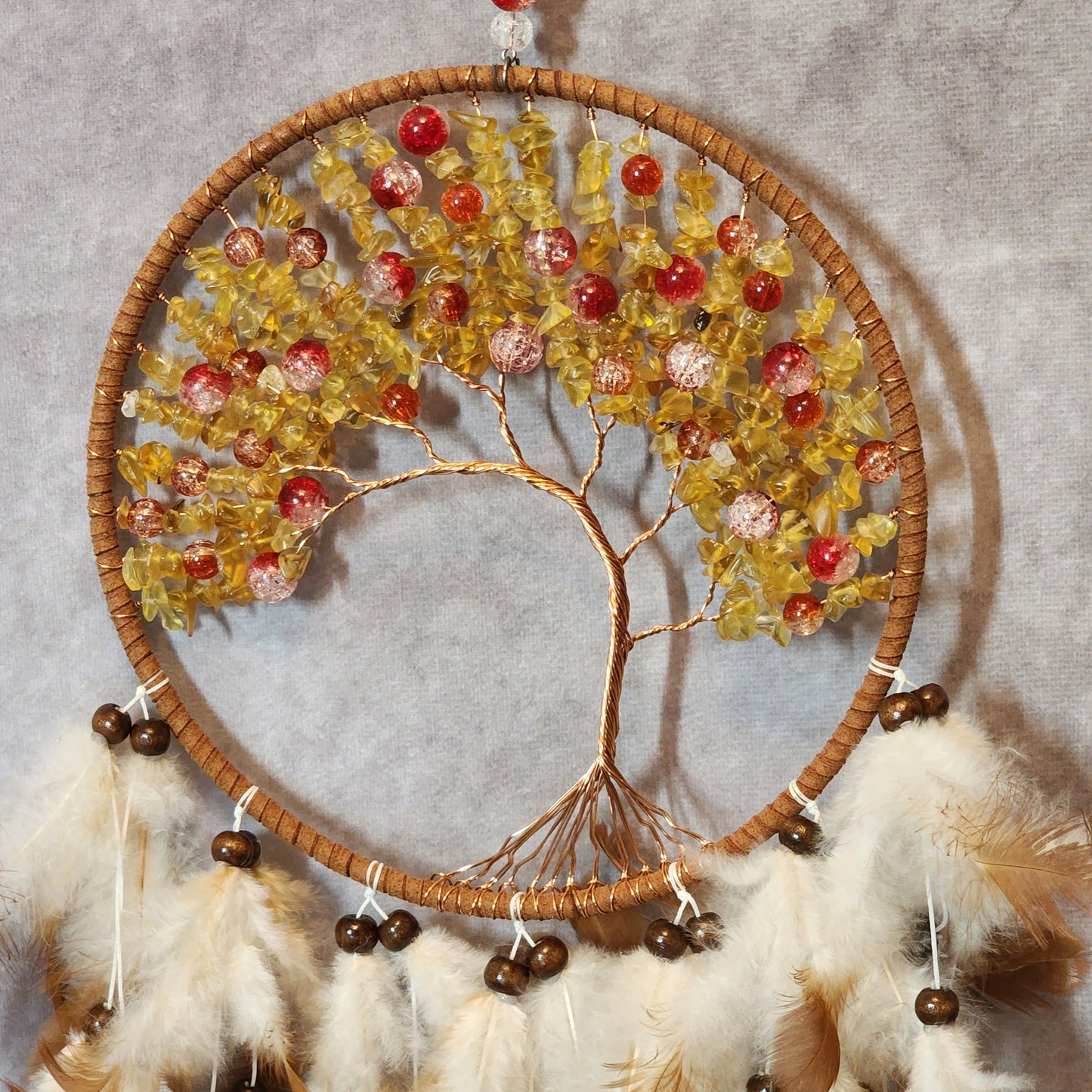 Citrine and Smoky Quartz Dream Catcher