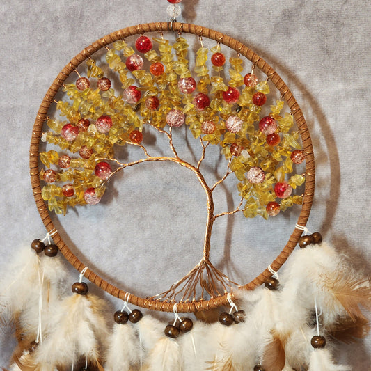 Citrine and Smoky Quartz Dream Catcher