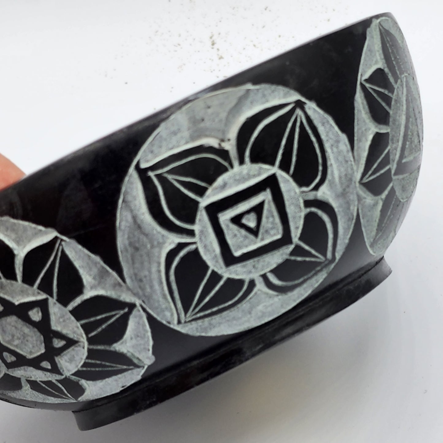 Soap Stone Bowl - Black with Seven Chakras