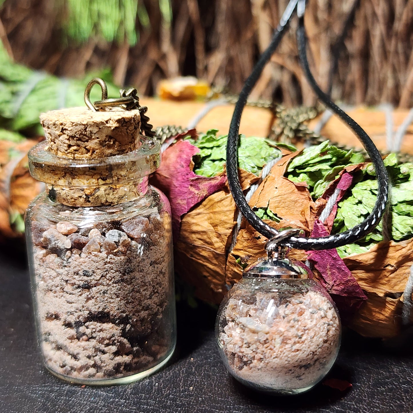 Black Salt Necklace - Vial