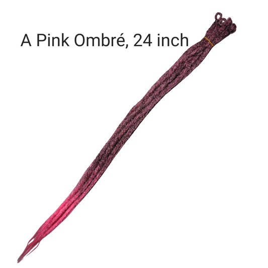 Dreadlock Synthetic Hair Extention - Pink Ombré 24 Inch