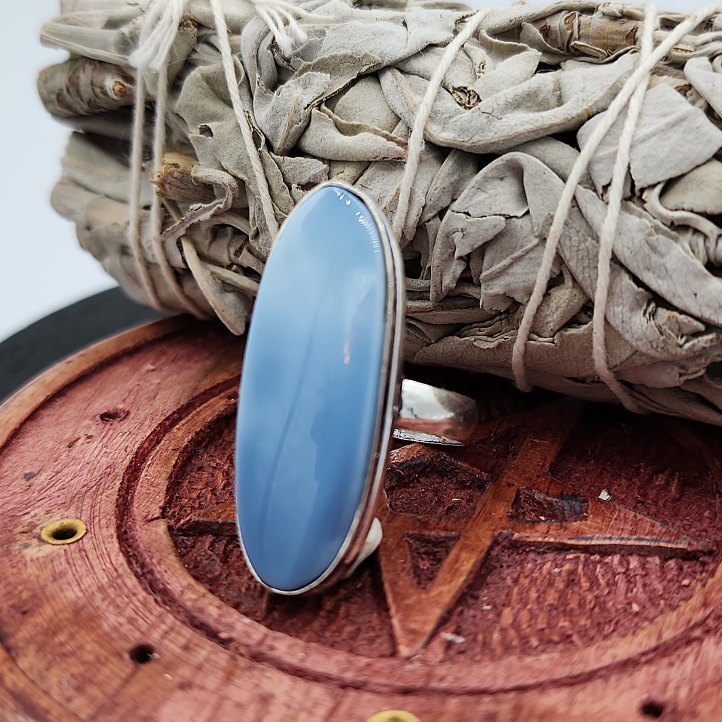 Owhyee Blue Opal Ring